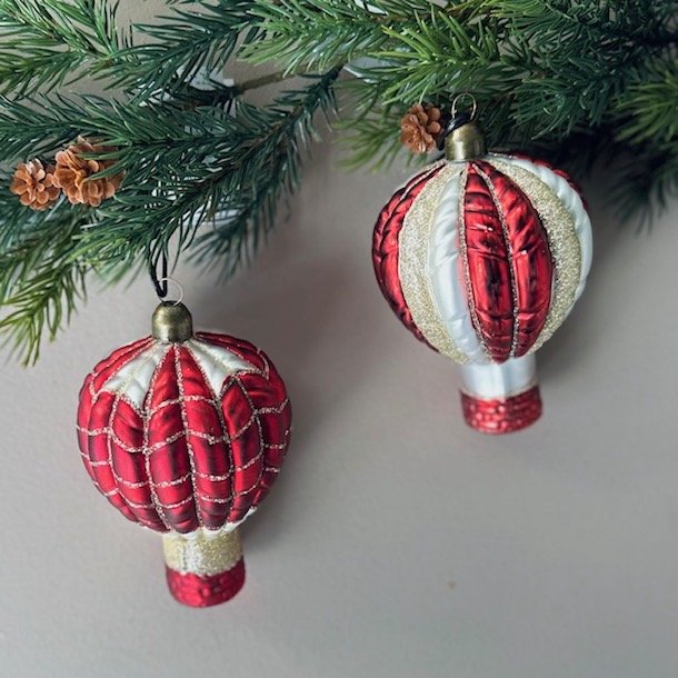 Julekugle luft ballon Glas