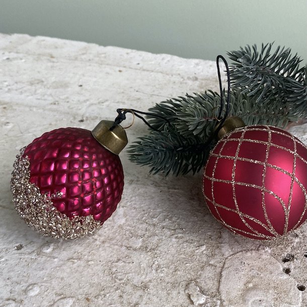 Julekugler st af  2  D6cm glas