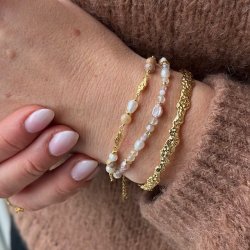 Armbnd GOLDEN SAND forgyldt slv