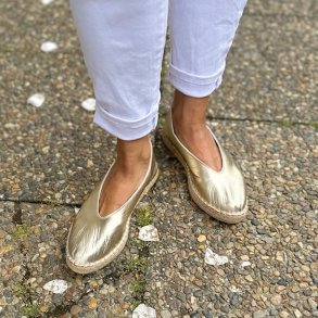 Ballerina espadrillos guld skind str. 36-40