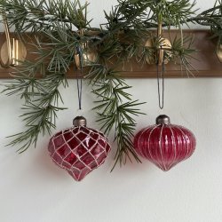 Julekugler st af 2 D8cm glas