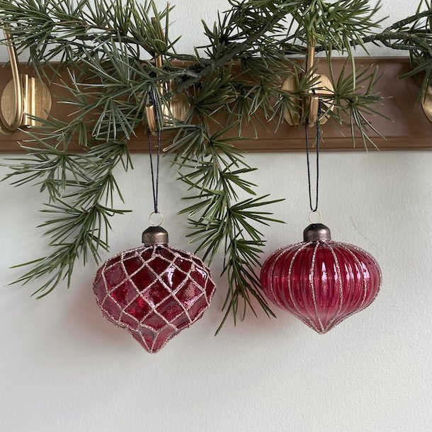 Julekugler st af 2 D8cm glas