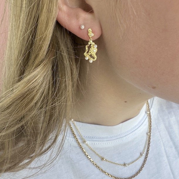 restikker Makara peral forgyldt slv