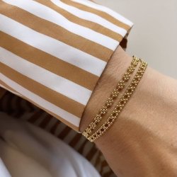 Armbnd LOTS OF FLOWERS Forgyldt slv