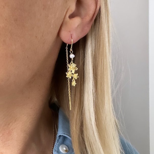 retrde JASMIN PEARL Forgyldt Slv