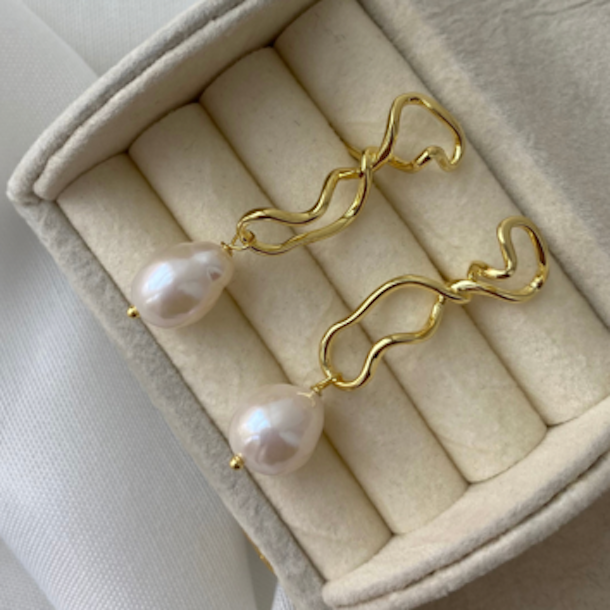 restikker CURLY long forgyldt slv