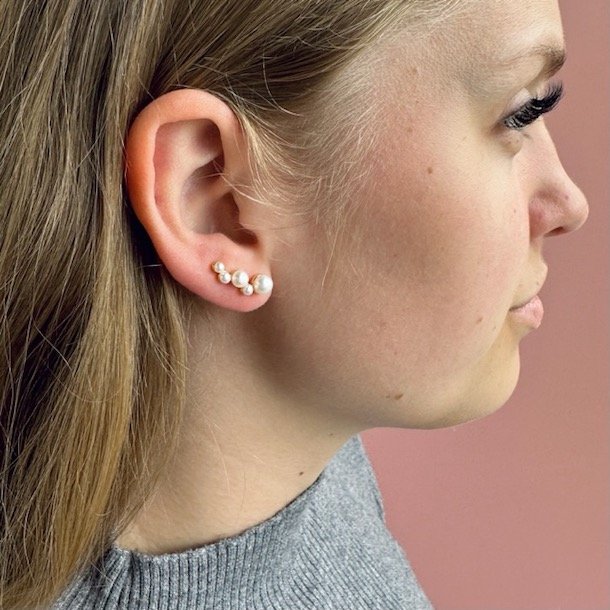 Up the ear BUBBELS forgyldt slv