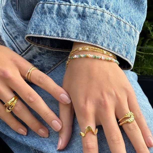 Fingerring Rhumba  forgyldt slv