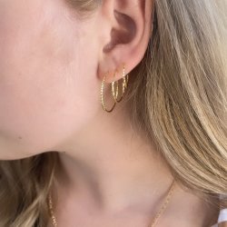 Hoops DIAMOND CUT 15 mm Forgyldt slv