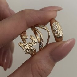 Fingerring SENA elements forgyldt slv