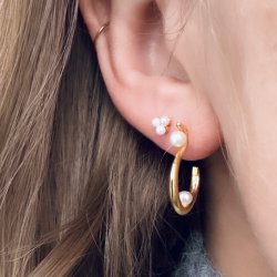 restik creoler SWAN PEARL Forgyldt Slv