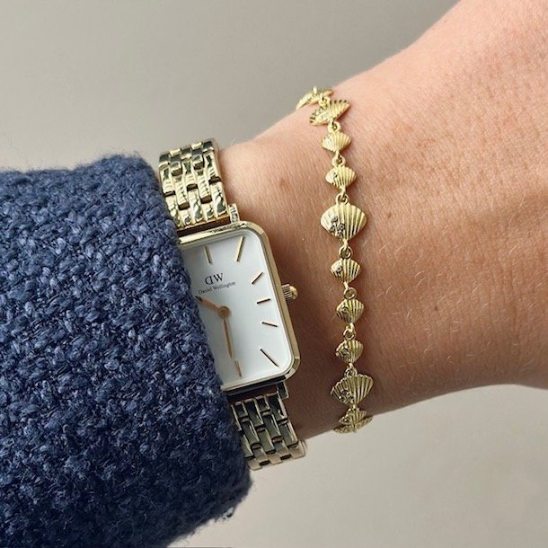 Armbnd SHELLY forgyldt slv 