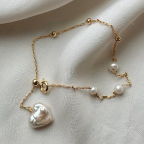 Armbnd AMORE 17-21,5 cm forgyldt slv