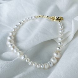 Armbnd PERLETTE forgyldt slv