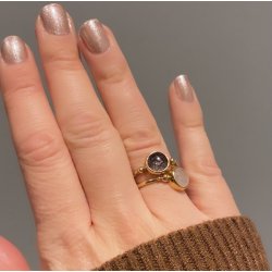 FingerRing - Agnes Rutil Kvarts - Forgyldt slv
