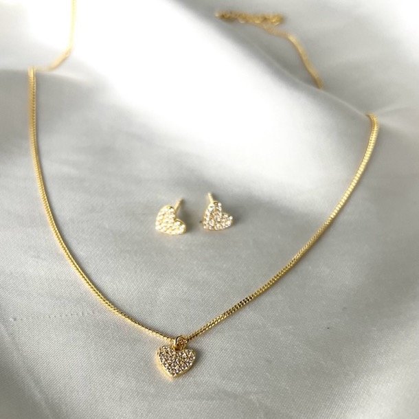 halskde DARLING HEART  Forgyldt Slv