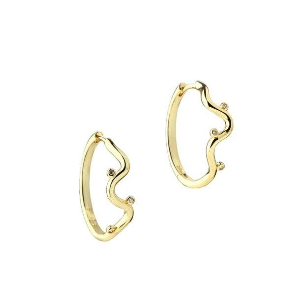 Hoops WAVY 25 mm Forgyldt slv