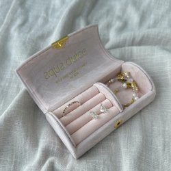 Lille smykkeskrin rosa velour
