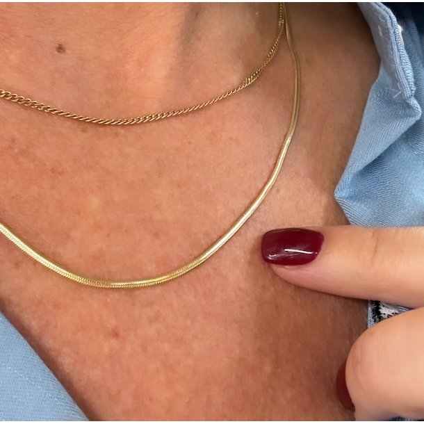 Mexi 45 cm halskde snake forgyldt