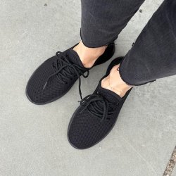 Sneakers I stof snrebnd sort str. 36-41