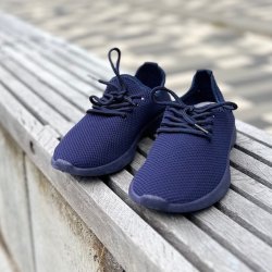 Sneakers I stof snrebnd marine str. 36-41