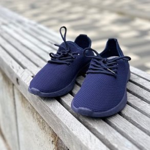 Sneakers I stof snrebnd marine str. 36-41