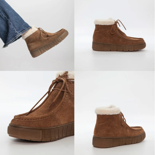 St�vle Teddy med for og sn�rre cognac - str 37-41 ruskind