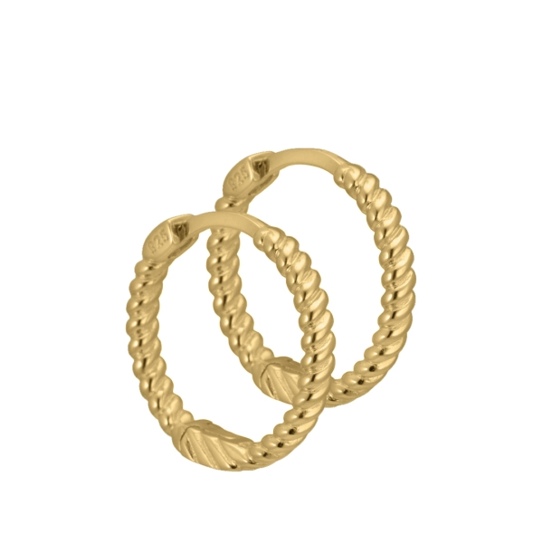 Chunky twirl hoops - Stor forgyldt