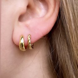 Hoops CURLY 12 mm Forgyldt slv