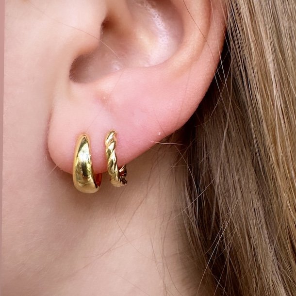 Hoops CURLY 12 mm Forgyldt slv