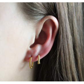 Chunky twirl hoops - Stor forgyldt