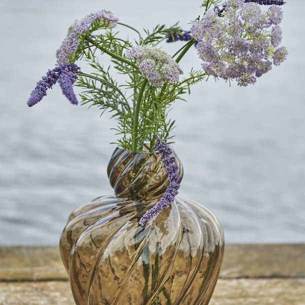 Vase H 30cm brun Glas