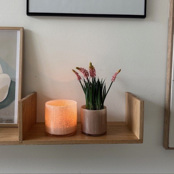 Urtepotte beige glas