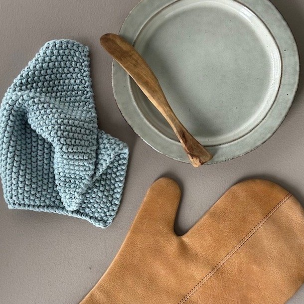 grydelap mynte strikket b: 22 l: 22