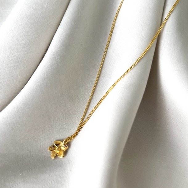 Halskde JASMIN Forgyldt Slv