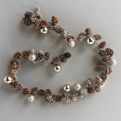 Garland, W120cm Nature, mini pinecone/ball