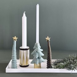 Lysestage/vase tromme D5,5x10cm keramik