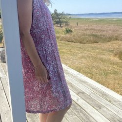 Sommer kjole white flora bomuld str. S-XL