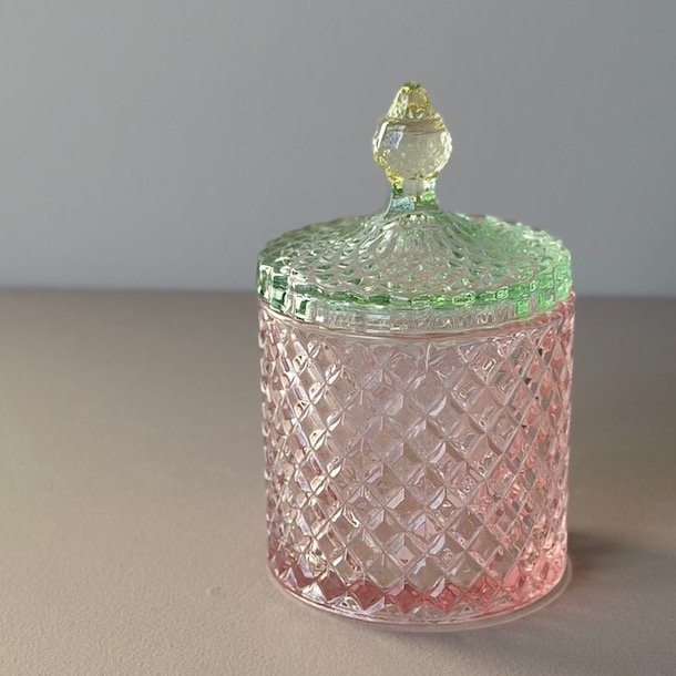 Opbevaringsglas med rude mnster Glas