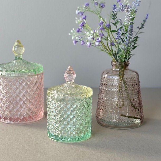 Vase rosa H 13 cm Glas