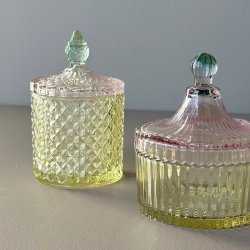  Krukke m/lg mnstret Glas 