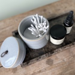 Krukke med lg keramik gr. rund 10.5x10 cm