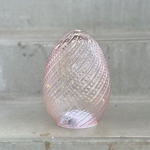 Lampe m. LED rosa Glas