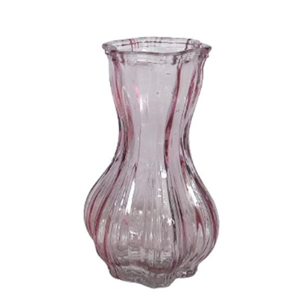 Vase rosa H 14,5 cm Glas