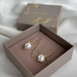 rekrog BOW &amp; PEARLS Forgyldt Slv