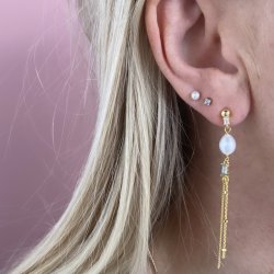 Lux pearl rering COW forgyldt slv