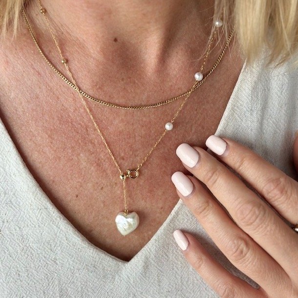 Halskde AMORE 40-49 cm forgyldt slv