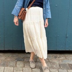 Blonde nederdel Vanilla - str XS-M 100% bomuld