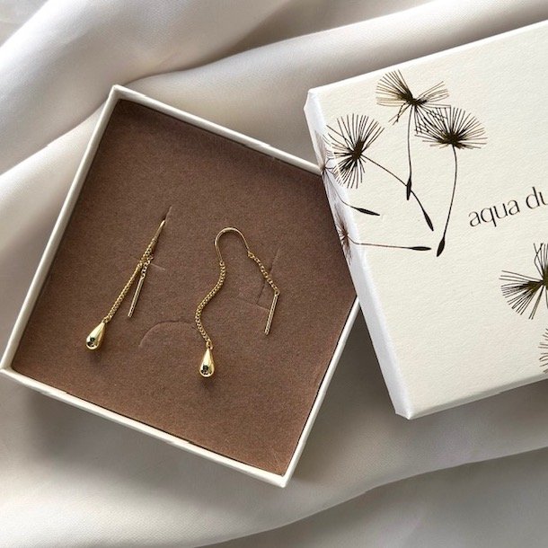 retrde SHINY DROP forgyldt slv