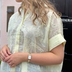 Broderi skjorte bluse loosefit str. XL-XXXL